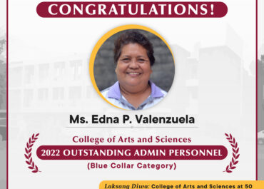 Tita Edna of the Institute of Chemistry wins the 2022 CAS Outstanding Admin Personnel Award